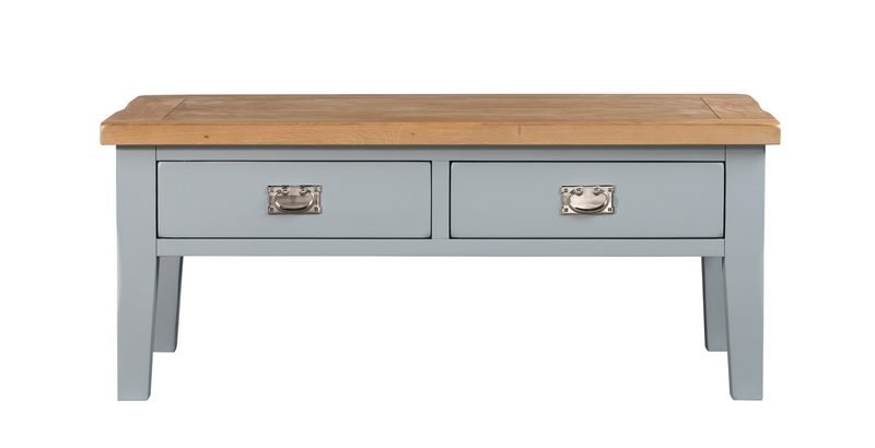 Montreal Grey Painted Oak 2 Drawer Coffee Table
