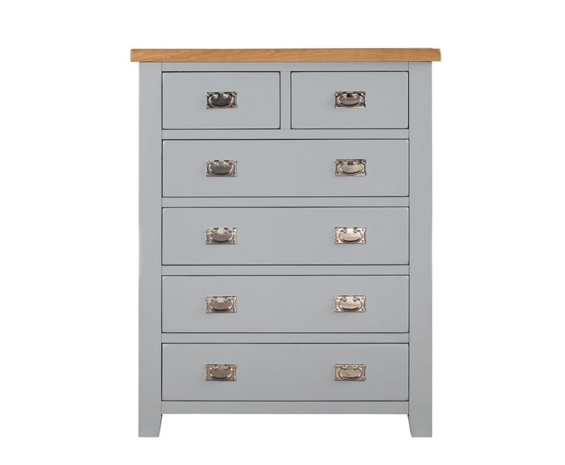 Montreal Grey Painted Oak 2 Over 4 Chest of Drawers