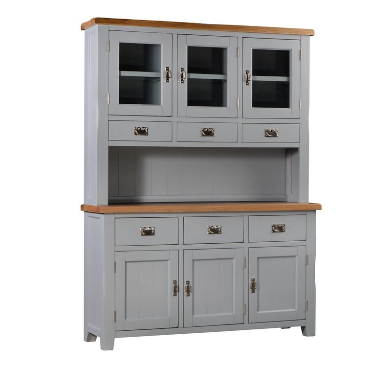 Montreal Grey Painted Oak Buffet and Hutch
