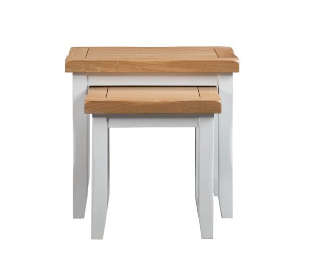 Montreal Painted Oak Nest of 2 Tables