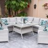 Corfu Stone Curved Corner Dining Set with Armchairs
