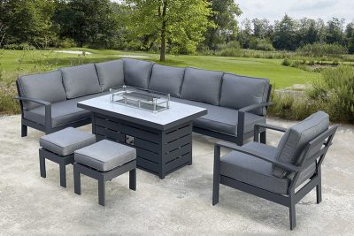 St. Lucia Grande Corner Dining Set with Fire Pit